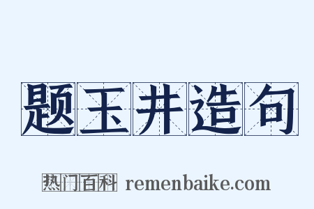 题玉井造句是什么意思的图片
